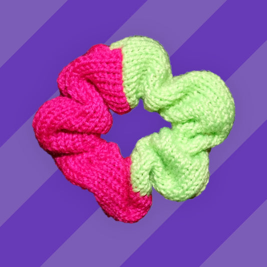Two-tone Pink Knit Scrunchie