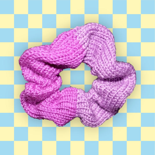 Two-tone Purple Knit Scrunchie